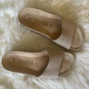 Mephisto Leather Slide on Sandals
